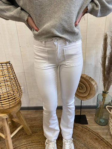 JEANS FLARE BLANC