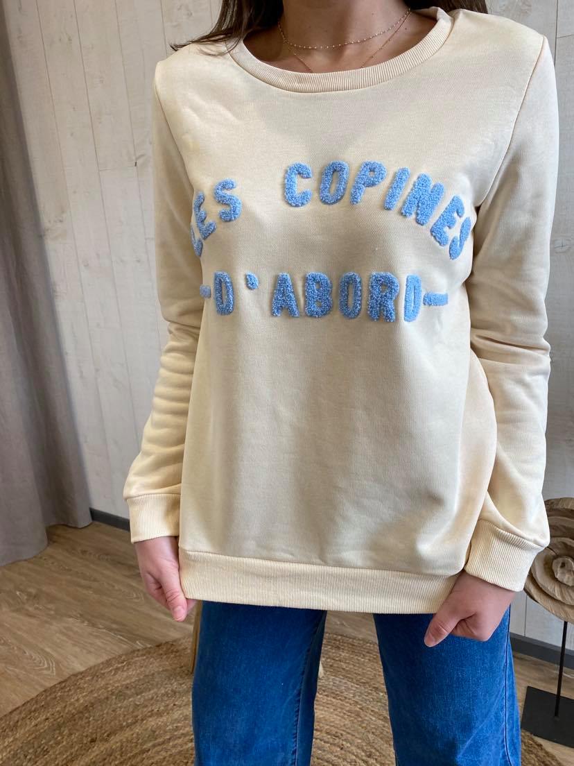 SWEAT LES COPINES BEIGE